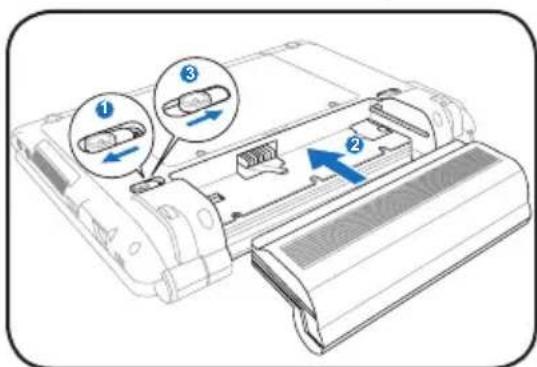 ASUS Eee PC 1000HE - Installing and Removing the Battery Pack - 2