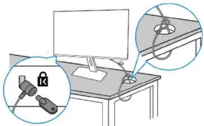 DELL S Series S3422DW - Securing your monitor using Kensington/Noble lock (optional) - 1