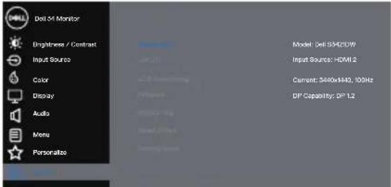 DELL S Series S3422DW - Accessing the OSD menu - 23