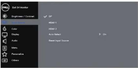 DELL S Series S3422DW - Accessing the OSD menu - 7