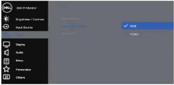 DELL S Series S3422DW - Accessing the OSD menu - 10