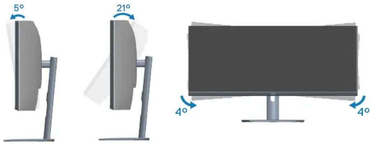 DELL S Series S3422DW - Using the tilt and vertical extension - 2