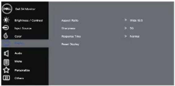 DELL S Series S3422DW - Accessing the OSD menu - 12