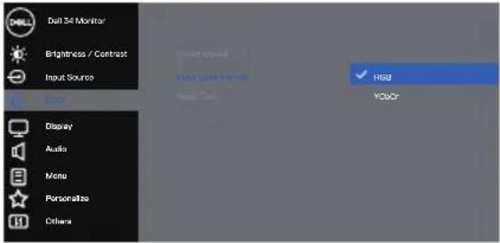 DELL S Series S3422DW - Accessing the OSD menu - 9