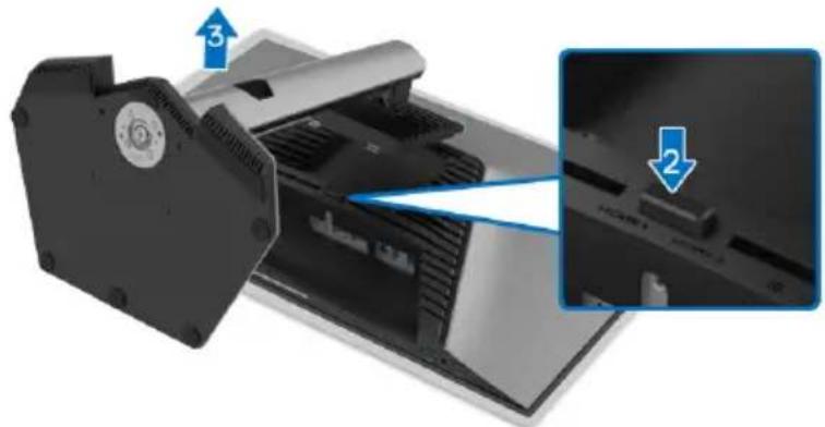 DELL S2522HG - Entfernen des Monitorständers - 3
