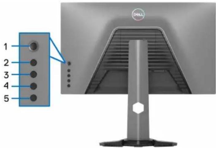 DELL S2522HG - Sperren der Kontrolltasten an der Rückseite des Geräts - 1