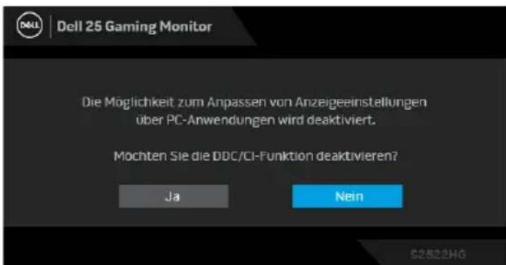 DELL S2522HG - HINWEIS: Die Meldung kann je nach angeschlossenem Eingangssignal leicht abweichen. - 6