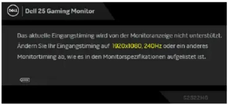 DELL S2522HG - OSD-Warnmeldung - 1