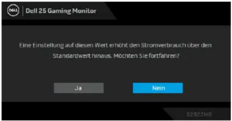 DELL S2522HG - HINWEIS: Die Meldung kann je nach angeschlossenem Eingangssignal leicht abweichen. - 1