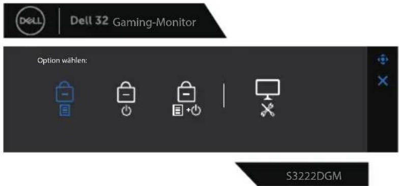 DELL S3222DGM - HINWEIS: Das Sperrmenü ist über diese Methode zugänglich, wenn Menütasten und Ein-/Austaste freigegeben sind. - 1