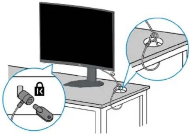 DELL S3222DGM - Ihren Monitor mit einem Kensington-Schloss sichern (optional) - 1