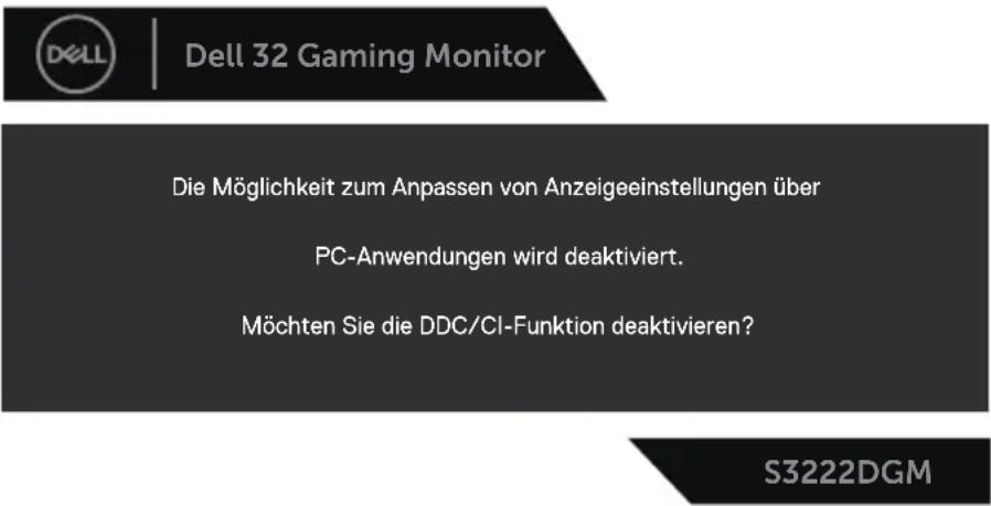 DELL S3222DGM - OSD-Warnmeldungen - 2