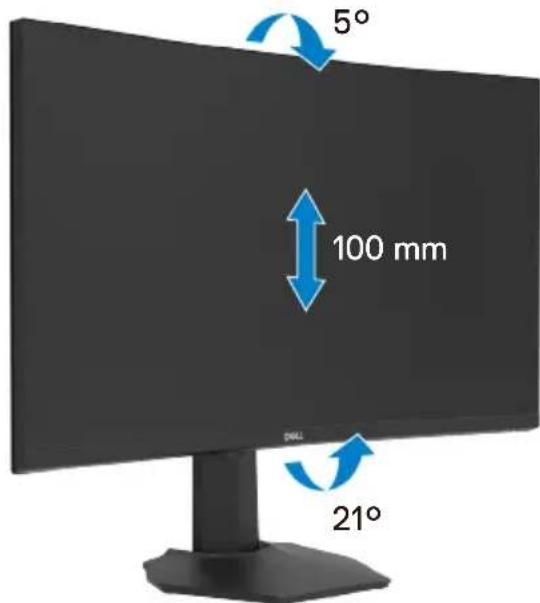 DELL S2722DGM - Using the tilt and vertical extension - 2
