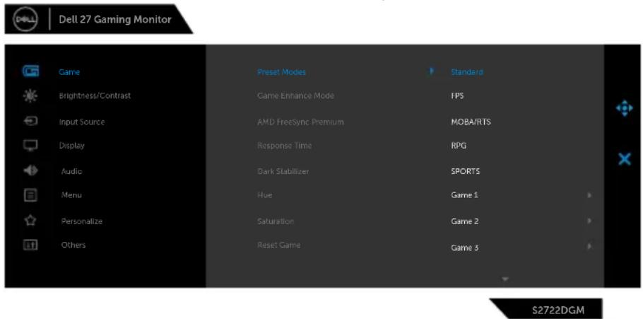 DELL S2722DGM - Icon Menu and submenus - 3