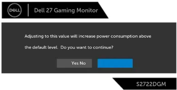 DELL S2722DGM - OSD warning messages - 6