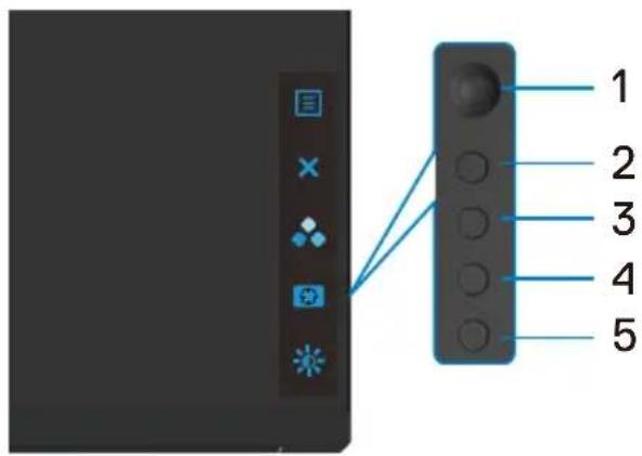 DELL S2722DGM - Using the rear-panel controls - 1
