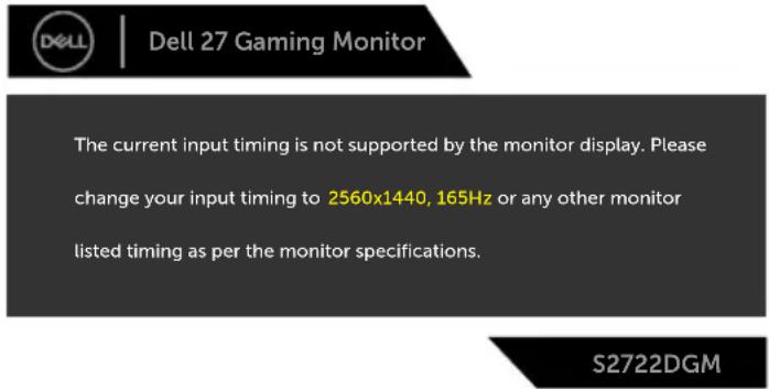 DELL S2722DGM - OSD warning messages - 1