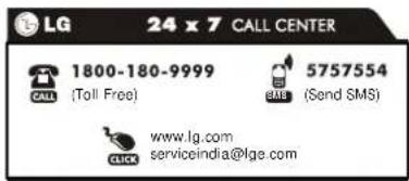 LG 21FA2RG4AZ - Customer Information Center - 1