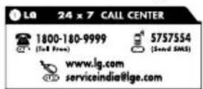 LG LWA5BR3F - For any further information, please contact LGEIL Branches - 1