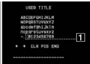 USER TITLE ASCOEFGHI JKLM NOPQRSTUVVXYZ abcdefghijklmnopqrstuvwxyz abcdefghijklmnopqrstuvwxyz - :8123456789 + CLR POS END --------------------------
