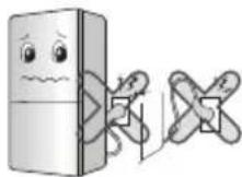 LG GB5135AVAW - Do not allow the power plug to face upward or to be squeezed at the back of the fridge-freezer. - 1