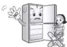 LG GB5237SEFW - Because opening or closing the door of the fridge-freezer may cause injury to the person around it, be careful, please. - 1