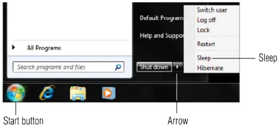 TOSHIBA Satellite T210 - Using and configuring Sleep mode - 1