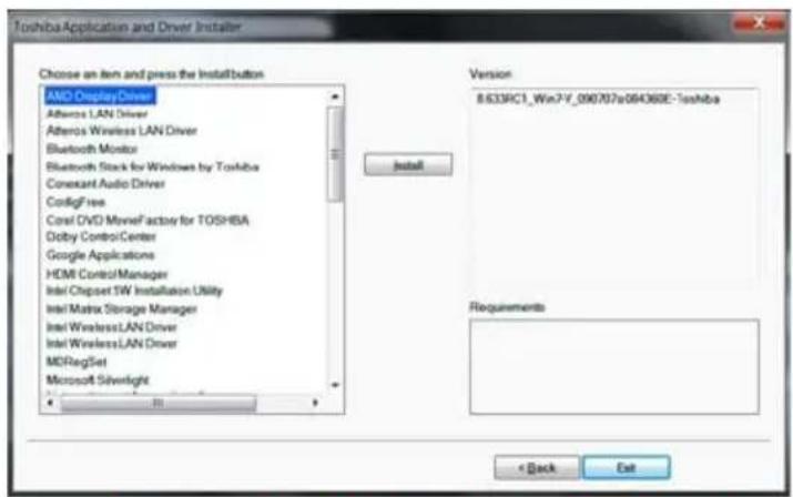 TOSHIBA Satellite T210 - TOSHIBA Application Installer - 2