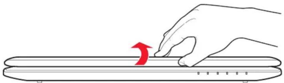 TOSHIBA Satellite T210 - Opening the display panel - 1