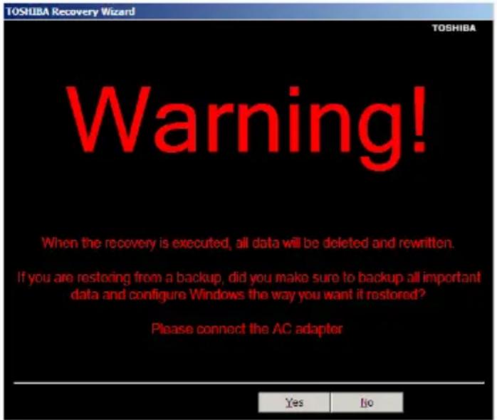 TOSHIBA Satellite T210 - Recovering to a custom size partition - 1