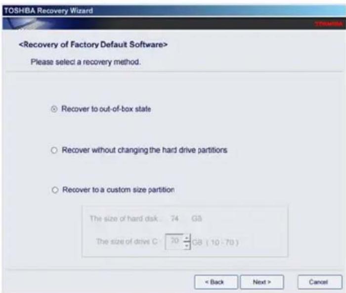 TOSHIBA Satellite T210 - Recovering to out-of-box state (recommended recovery method) - 3