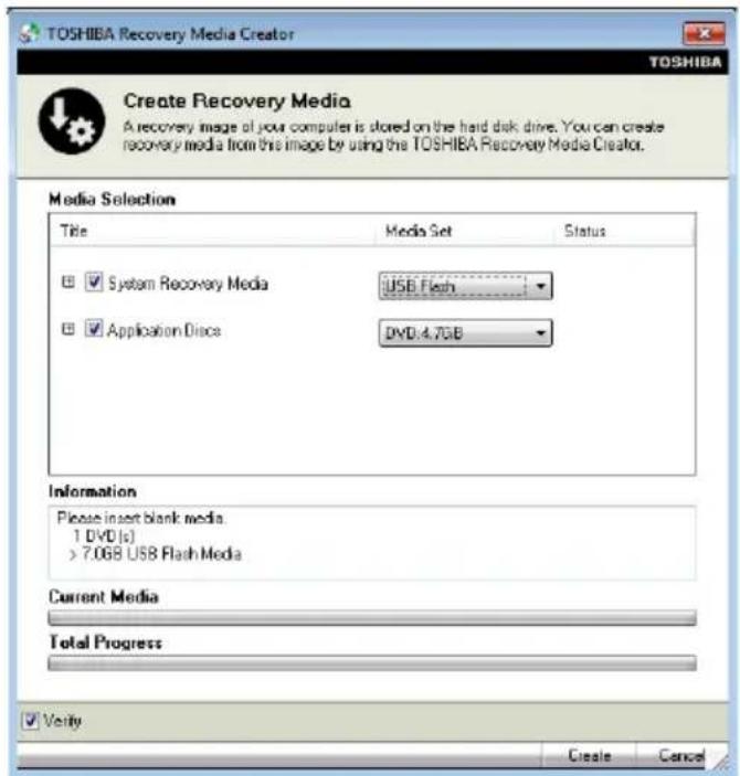 TOSHIBA Satellite T210 - Click Start, All Programs, My Toshiba, and then Recovery Media Creator. - 1