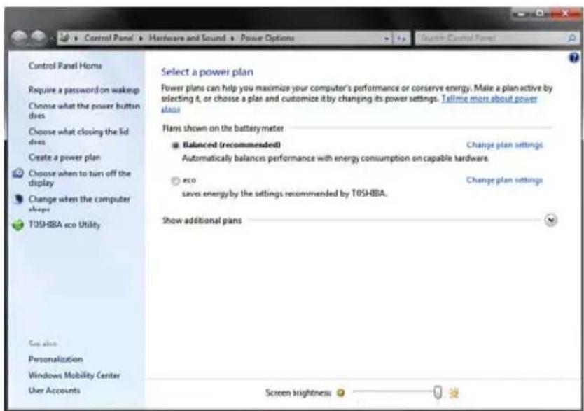 TOSHIBA Satellite T210 - Power Plans - 1