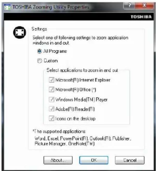 TOSHIBA Mini NB250 - TOSHIBA Zooming Utility - 1
