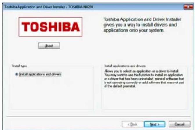TOSHIBA Mini NB250 - TOSHIBA Application Installer - 1
