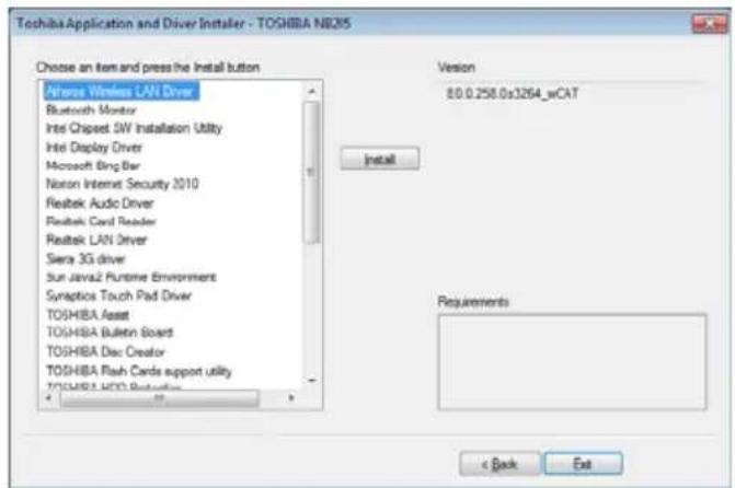 TOSHIBA Mini NB250 - TOSHIBA Application Installer - 2