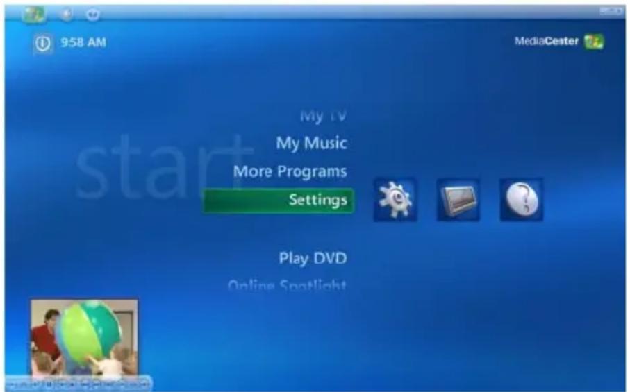 TOSHIBA Satellite M60 - Changing the Media Center Settings - 1