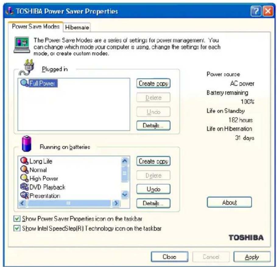 TOSHIBA Portege M100 - Setting a power usage mode - 1