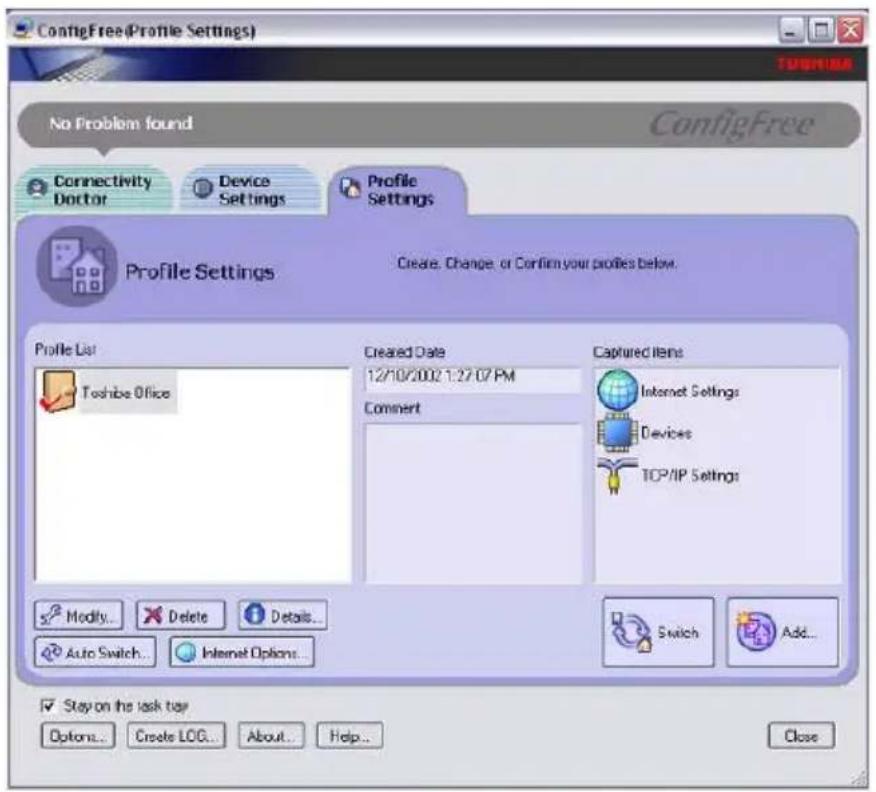 TOSHIBA Portege M100 - Profile Settings - 1