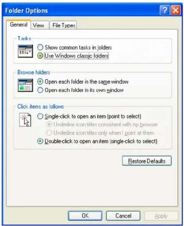 TOSHIBA Portege M100 - Select the Tools menu, then click Folder Options. - 1
