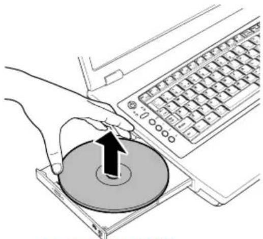 TOSHIBA Satellite M30X - Removing optical media discs - 3