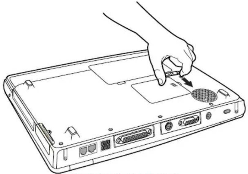 TOSHIBA Satellite M30X - Removing the battery pack - 2
