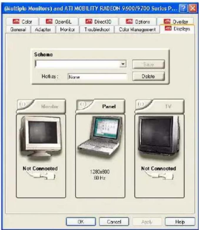 TOSHIBA Satellite M30X - Click the Advanced button and choose Displays - 1