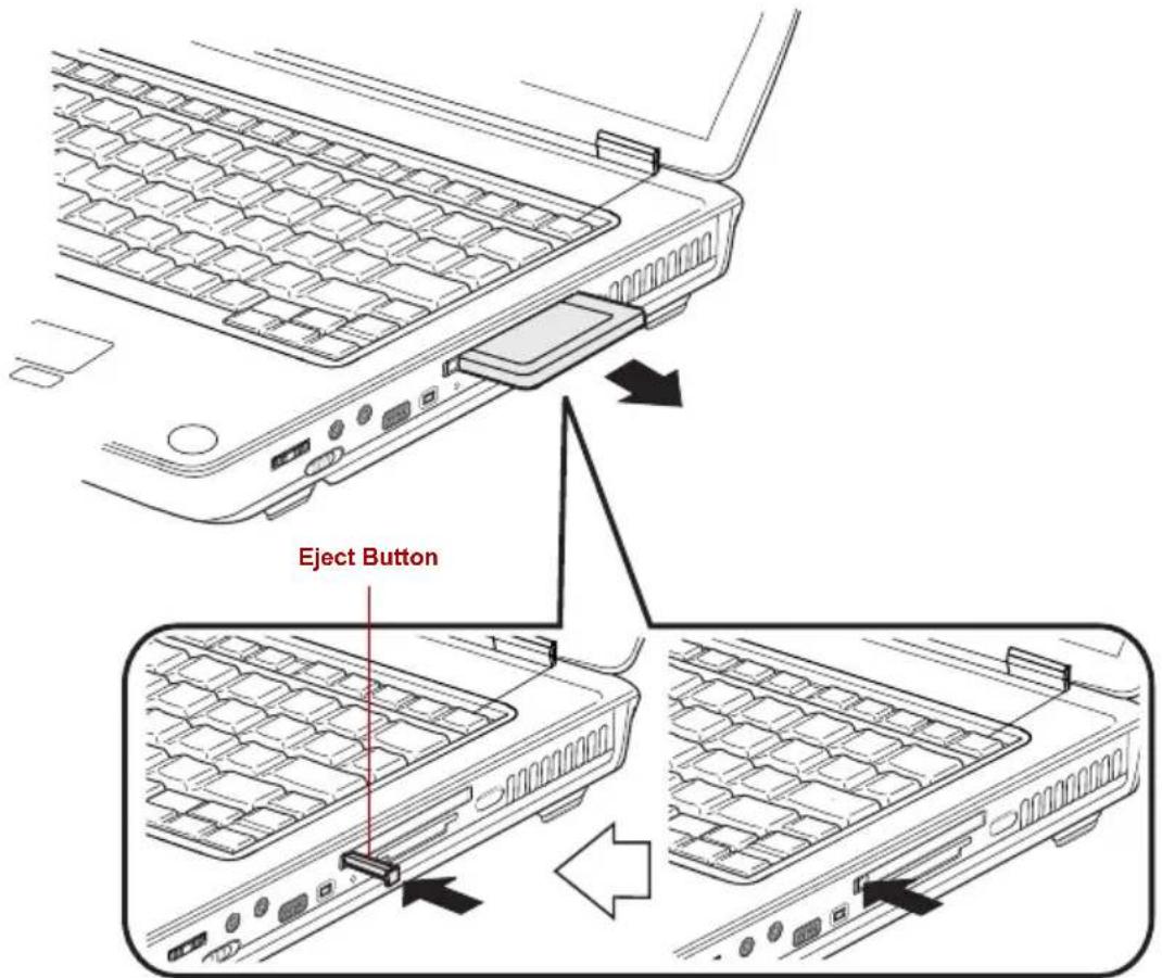 TOSHIBA Satellite M30X - Removing a PC Card - 1