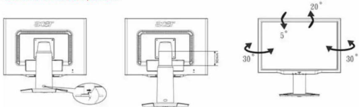 ACER AL2223Wb - Adjusting the viewing angle (Only AL2223W h/AL2223W r) - 1