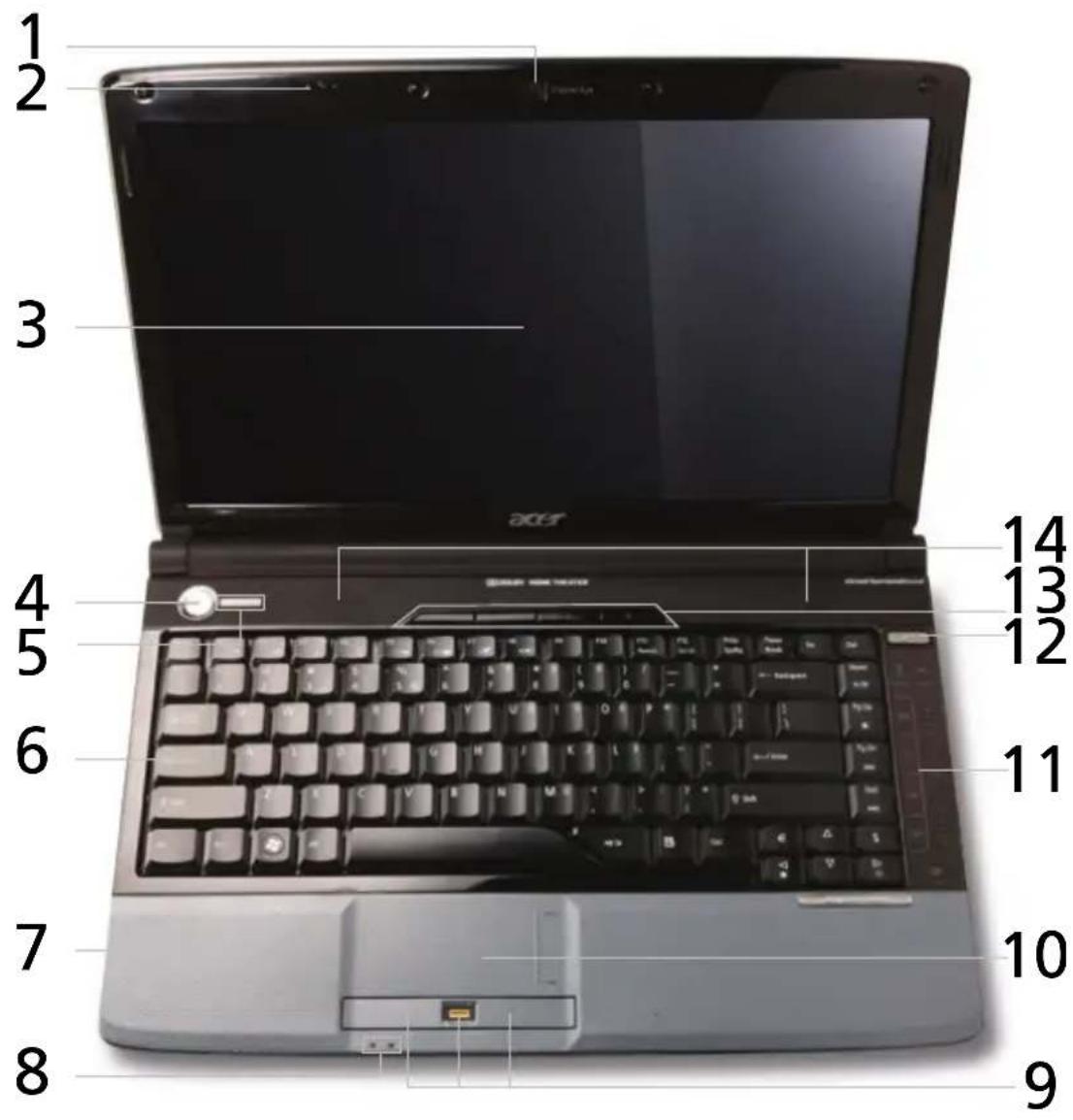 ACER Aspire 4935 - Top view - 1