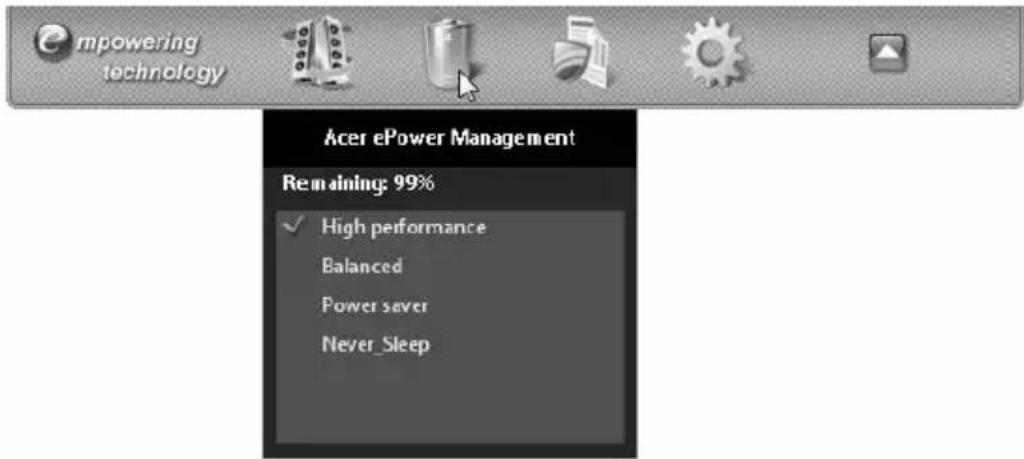 ACER Aspire 5930G - To launch Acer Empowering Technology applications: - 1
