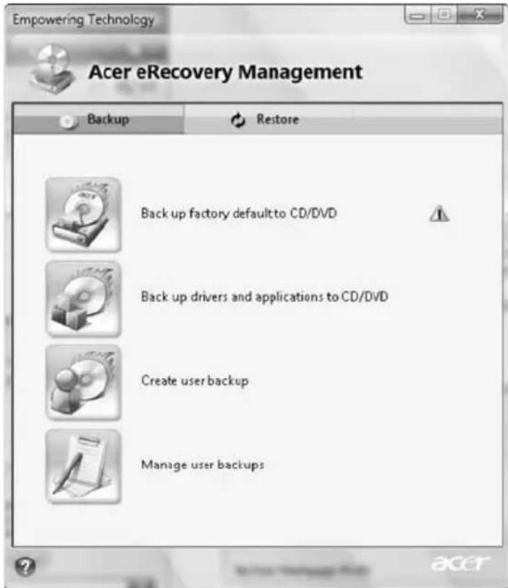 ACER Aspire 5930G - Acer eRecovery Management - 2