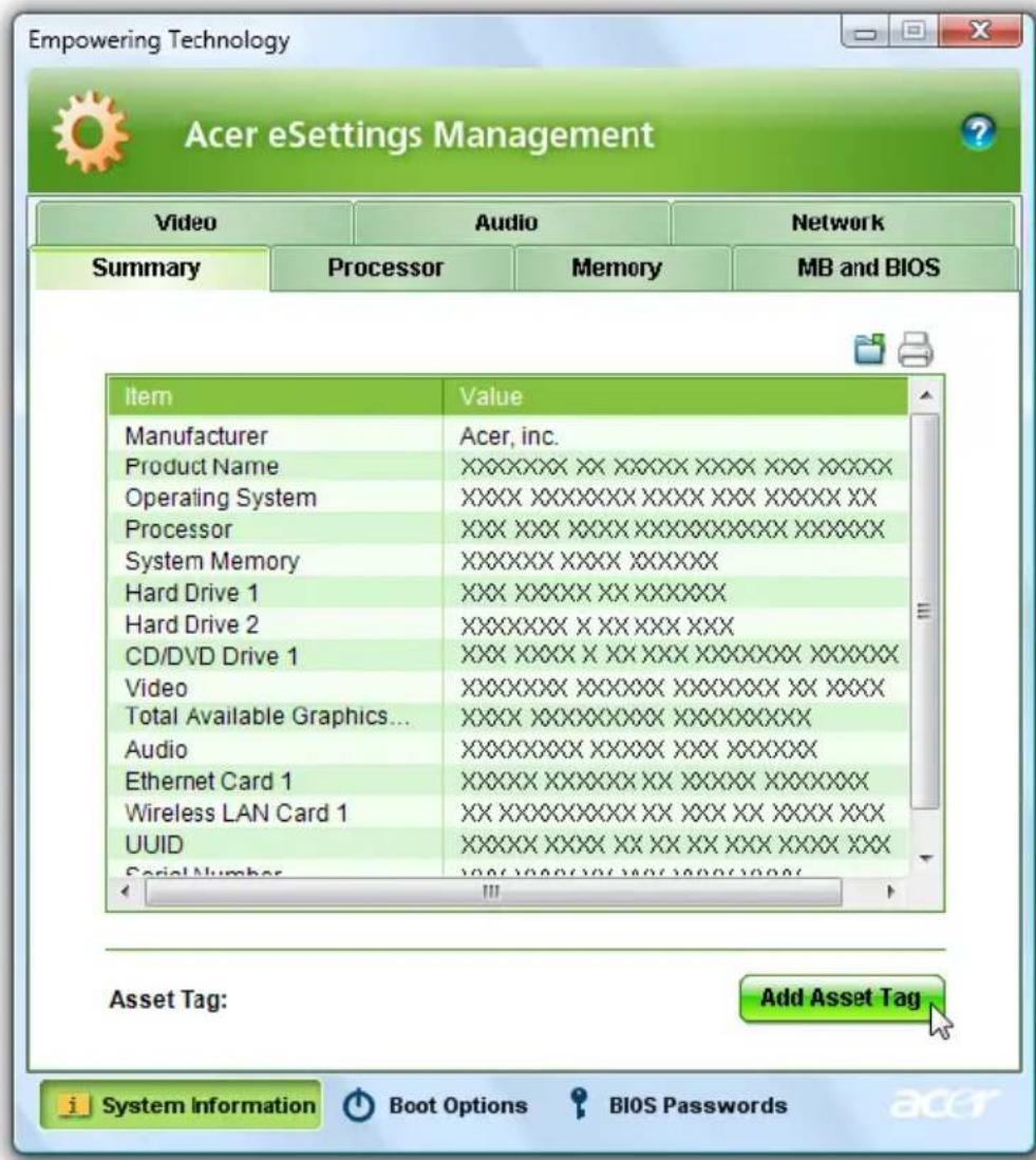 ACER Aspire 9920G - Acer eSettings Management - 2