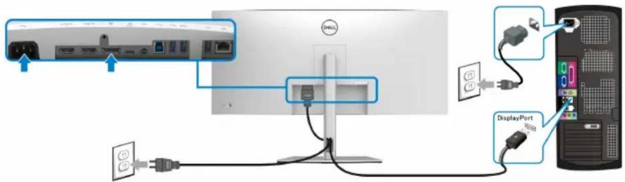 DELL UltraSharp 38 - DisplayPort (DisplayPort auf DisplayPort) Kabel anschließen - 1